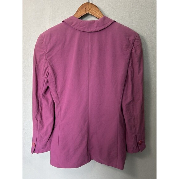 Giorgio Armani Black Label Womens Blazer Size 38 One Button Coat Magenta Vintage - Picture 3 of 12